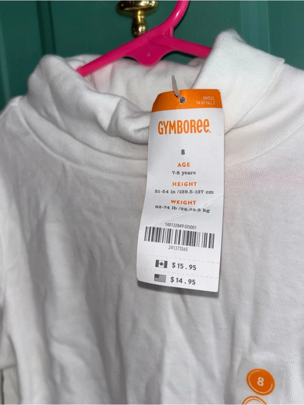 Gymboree small White Long Sleeve Turtleneck Top new